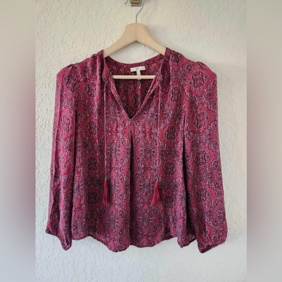 Joie Agenta Silk Chiffon Ruffle Long Sleeve Blouse Size XS - Picture 1 of 8